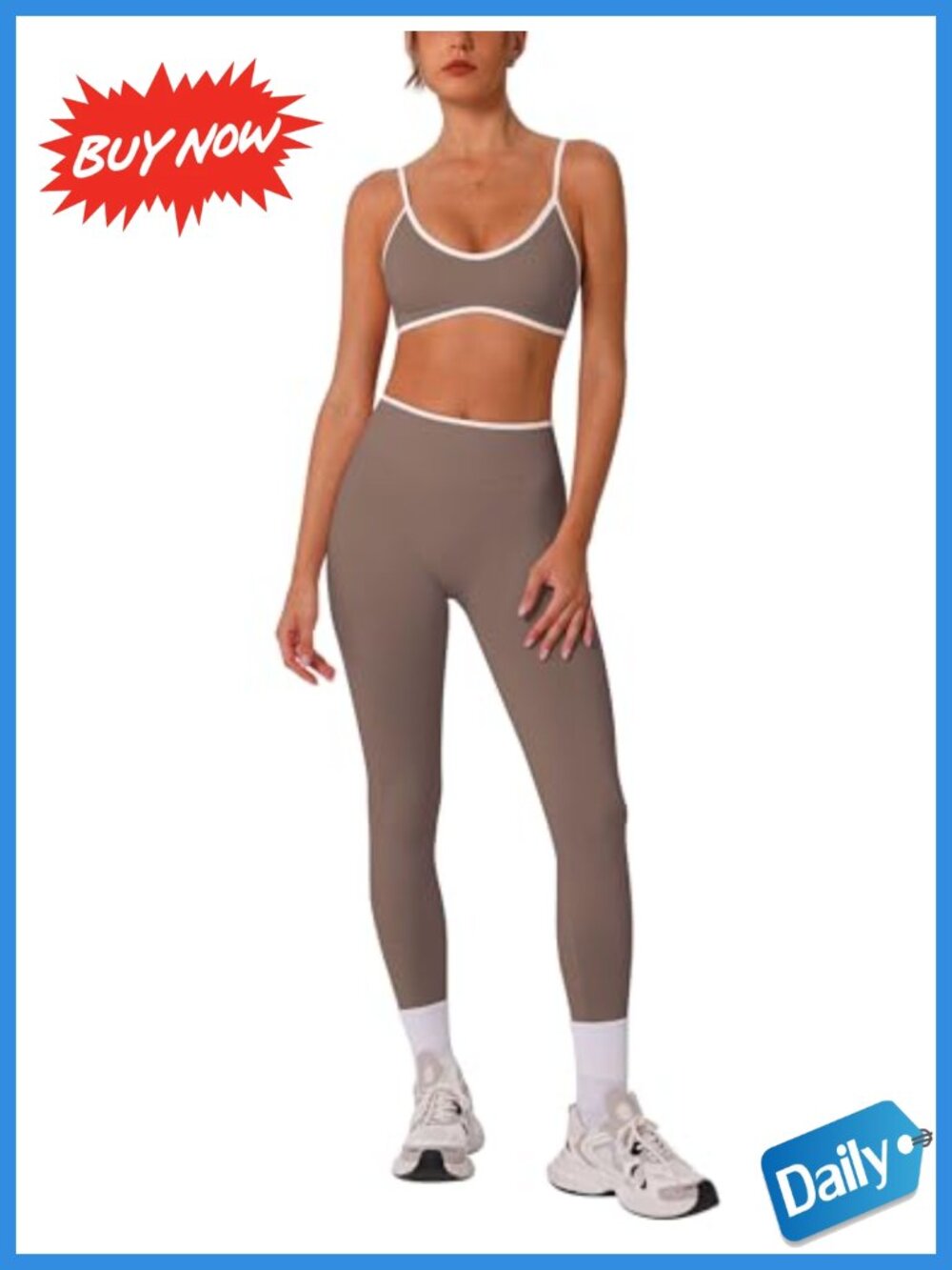 ABOCIW Women's 2 Piece Seamless Workout Set Sports Bra High Waist Leggings